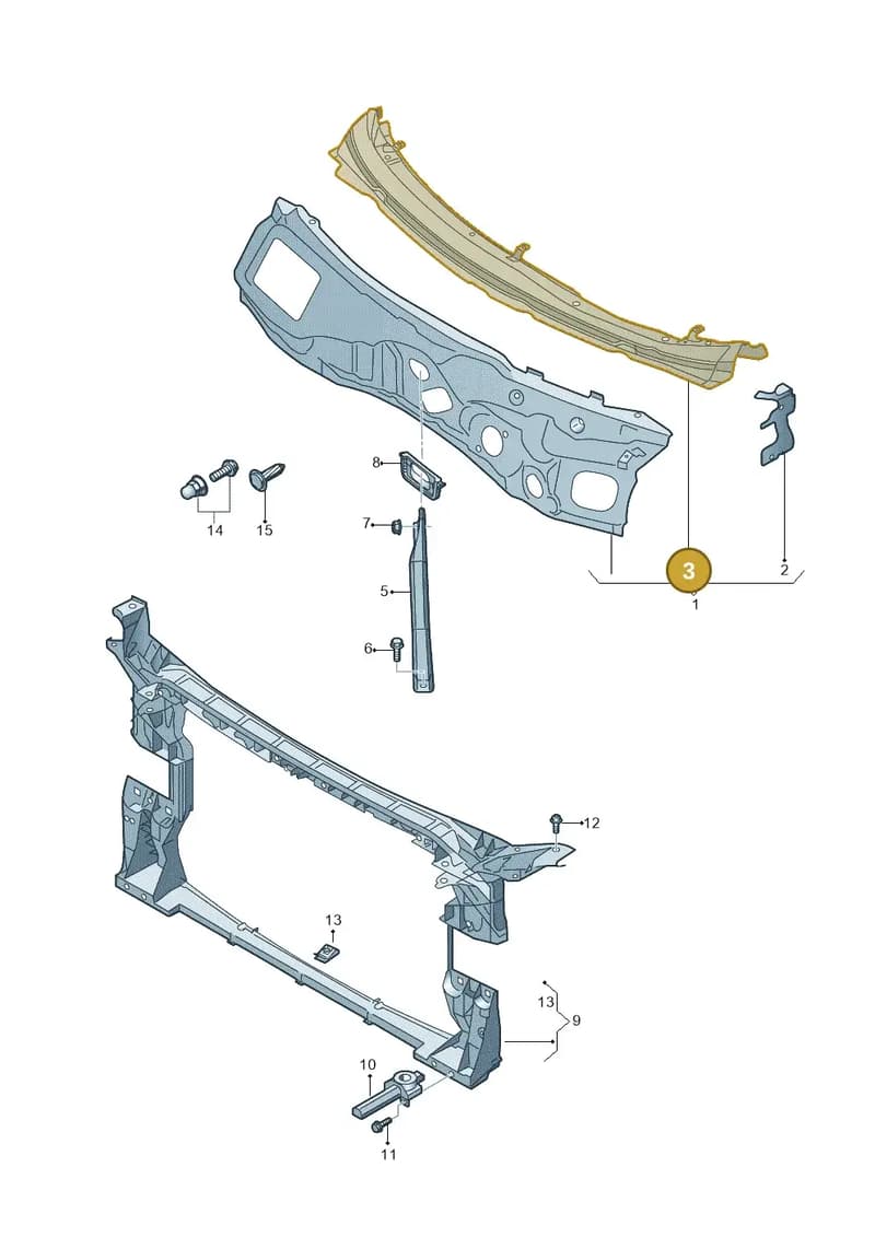 8W2806205A — Audi RS4 Avant (2017-2025) diagram 849805000, position 3