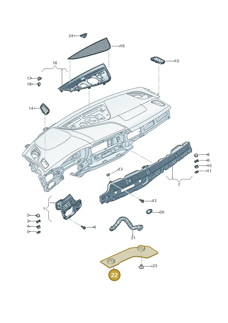 8W2819593 — Audi RS4 Avant (2017-2025) diagram 849820100, position 22