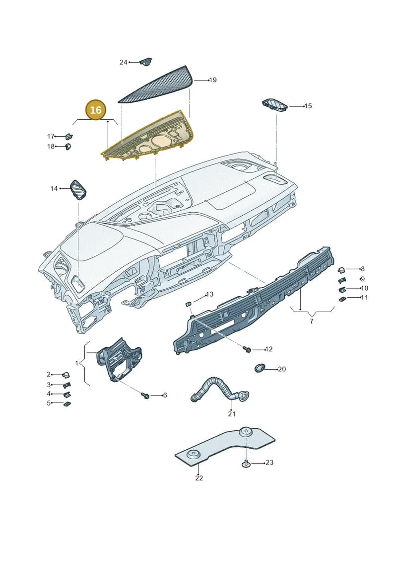 8W2819635AAY2 — Audi A5 Cabriolet (2016-2025) diagram 849820100, position 16