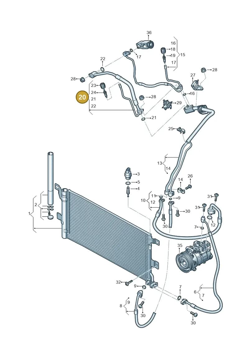 8W2820740D — Audi RS4 Avant (2017-2025) diagram 438260400, position 20
