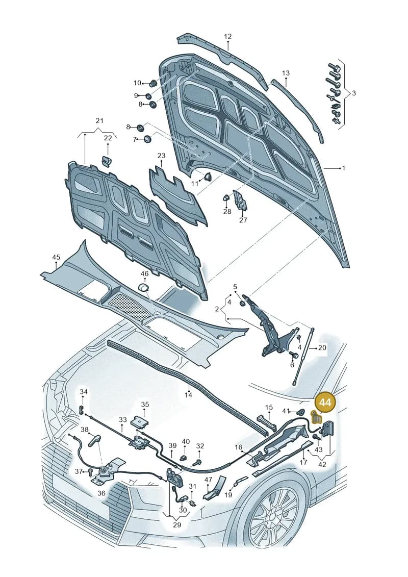 8W2823533BRW1 — Audi RS4 Avant (2017-) diagram 438823000, position 44