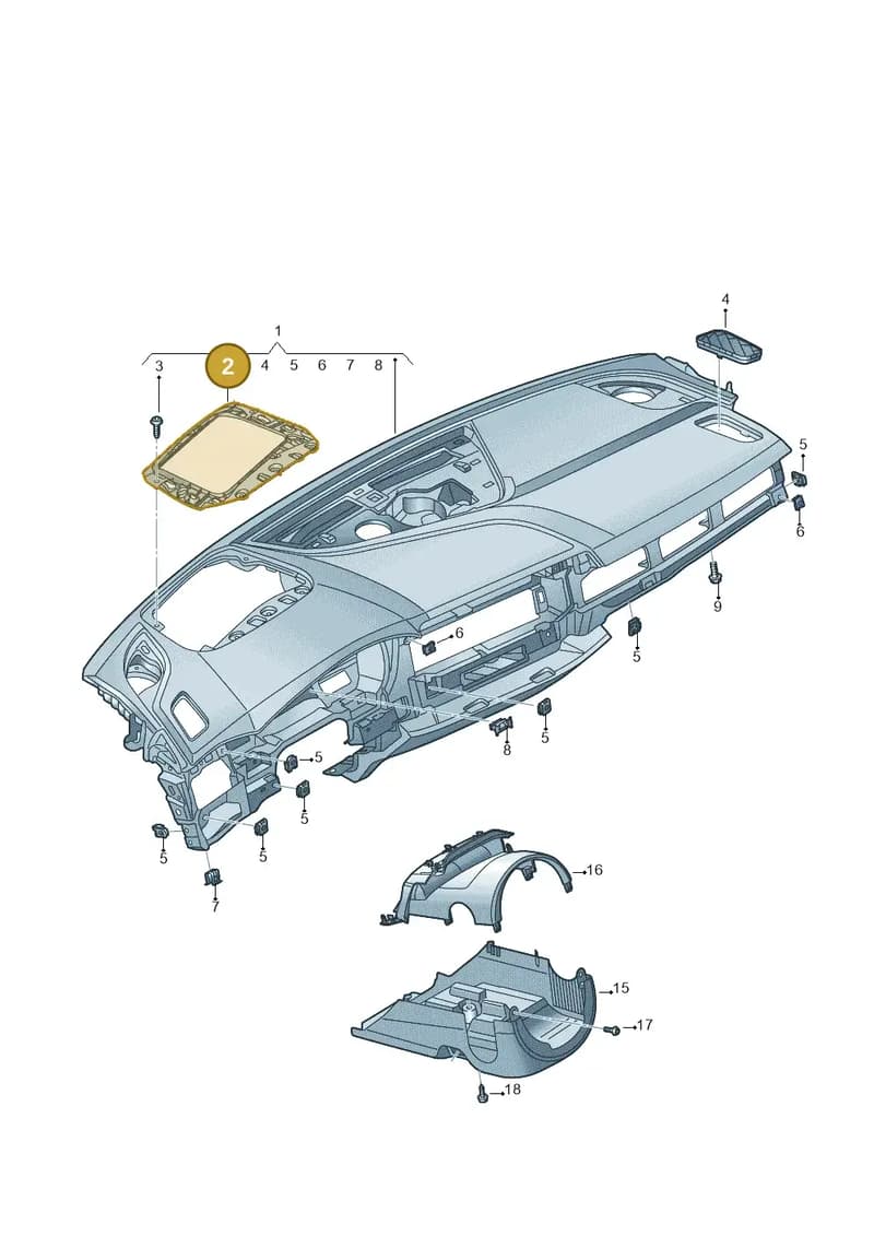 8W2857099 — Audi RS4 Avant (2017-2025) diagram 848857100, position 2