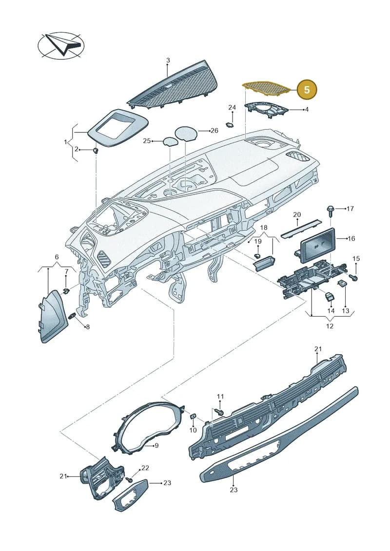 8W28572276PS — Audi RS4 Avant (2017-) diagram 849857017, position 5