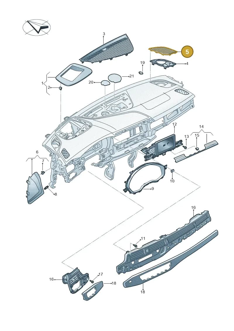 8W28572286PS — Audi RS4 Avant (2017-) diagram 849857150, position 5