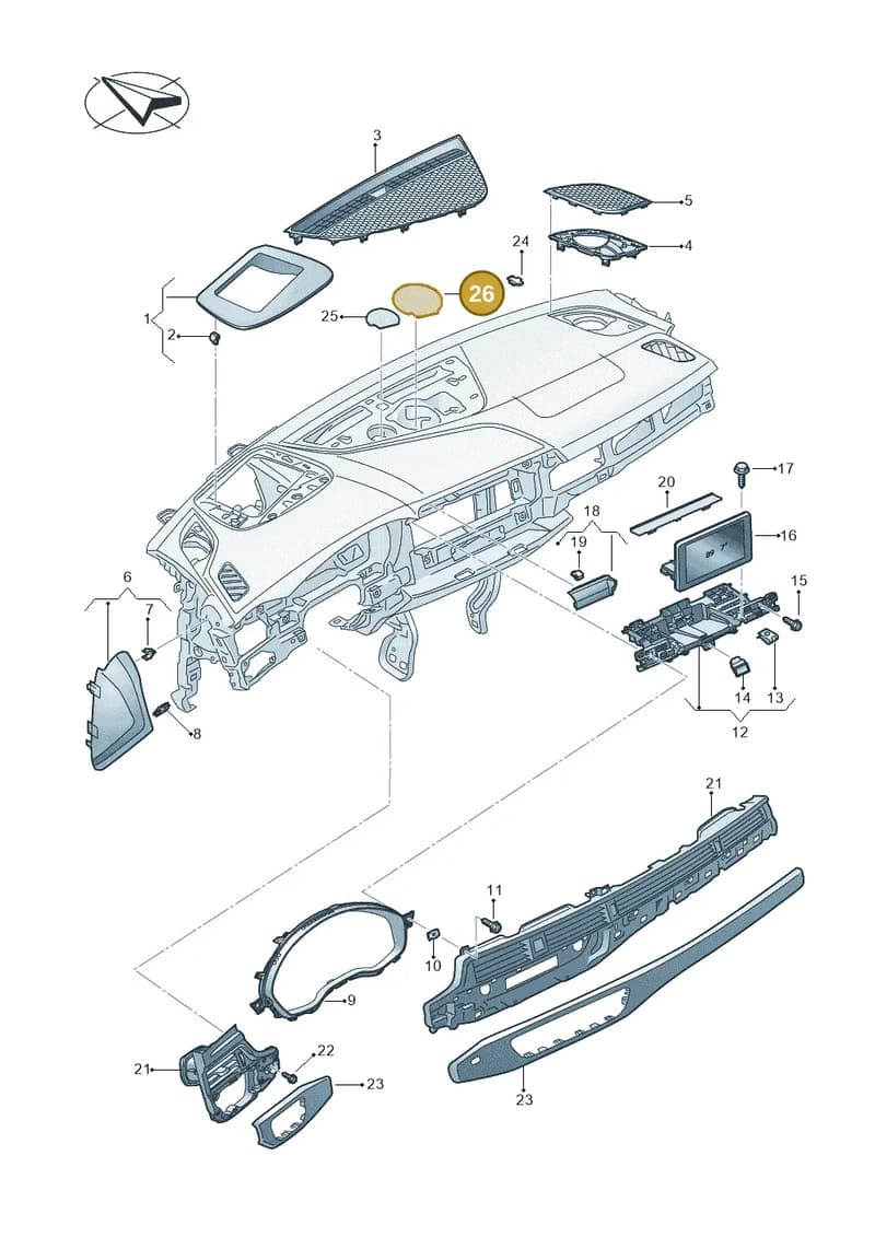 8W2857884A — Audi RS4 Avant (2017-2025) diagram 849857017, position 26