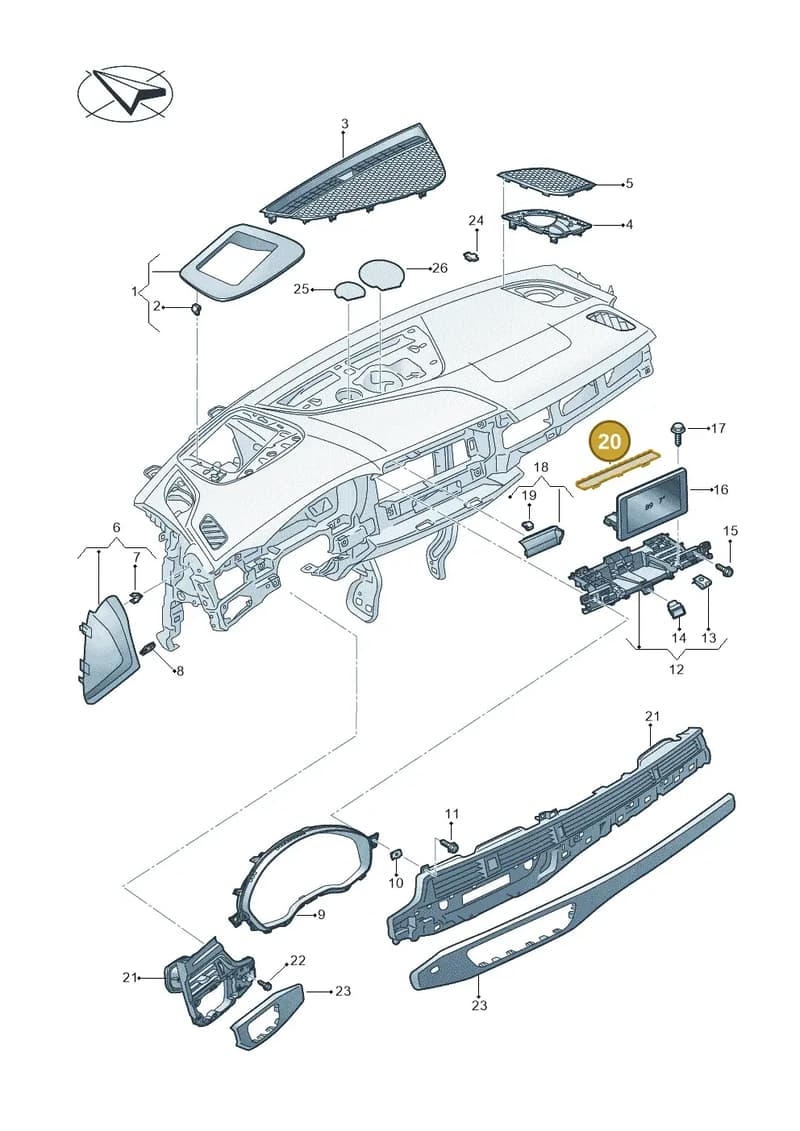 8W28579686PS — Audi RS4 Avant (2017-2025) diagram 849857017, position 20