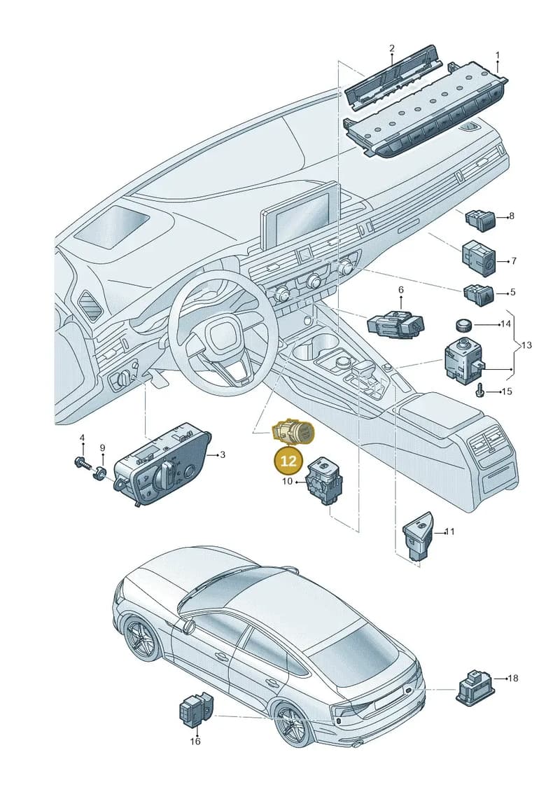 8W2905217E — Audi RS5 Sportback (2017-2025) diagram 897941500, position 12