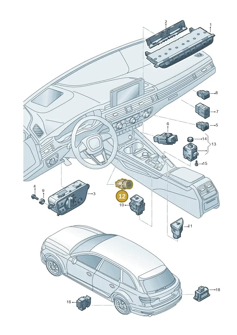 8W2905217E — Audi RS4 Avant (2017-2025) diagram 849941500, position 12