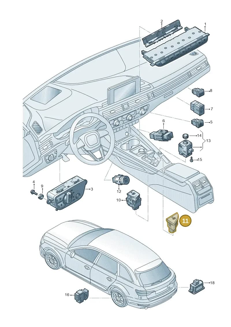 8W2927143 — Audi RS4 Avant (2017-2025) diagram 849941500, position 11