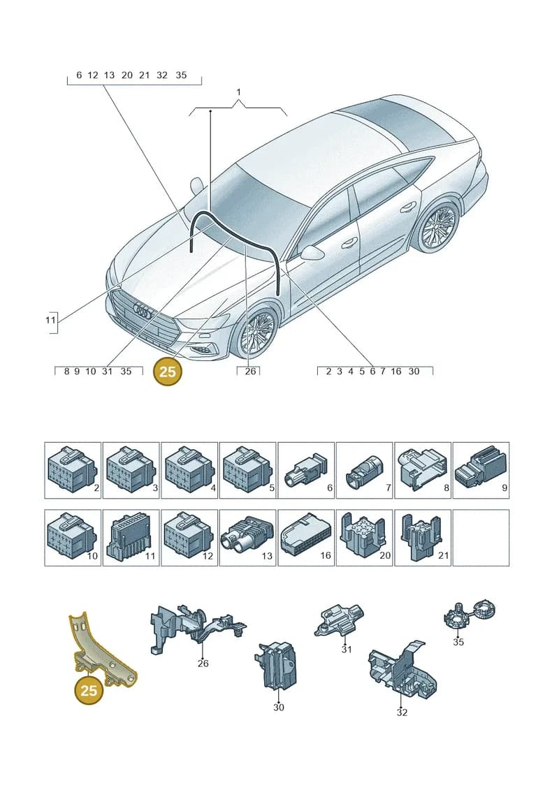 8W2971824 — Audi RS7 Sportback (2019-2025) diagram 435971900, position 25