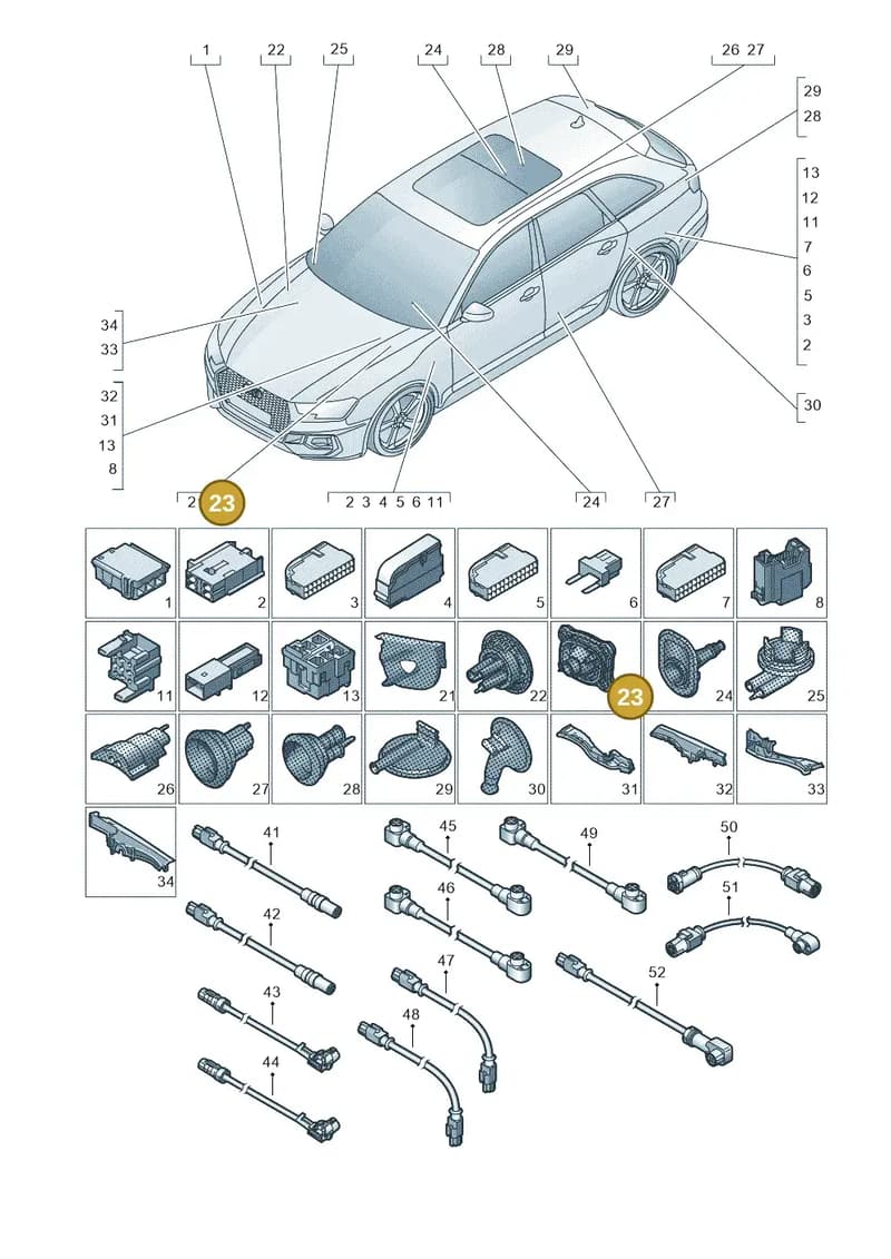 8W2971871 — Audi RS4 Avant (2017-2025) diagram 438971810, position 23