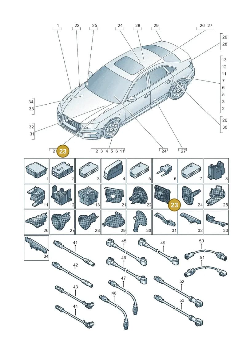 8W2971871 — Audi A4 (2015-2025) diagram 849971780, position 23