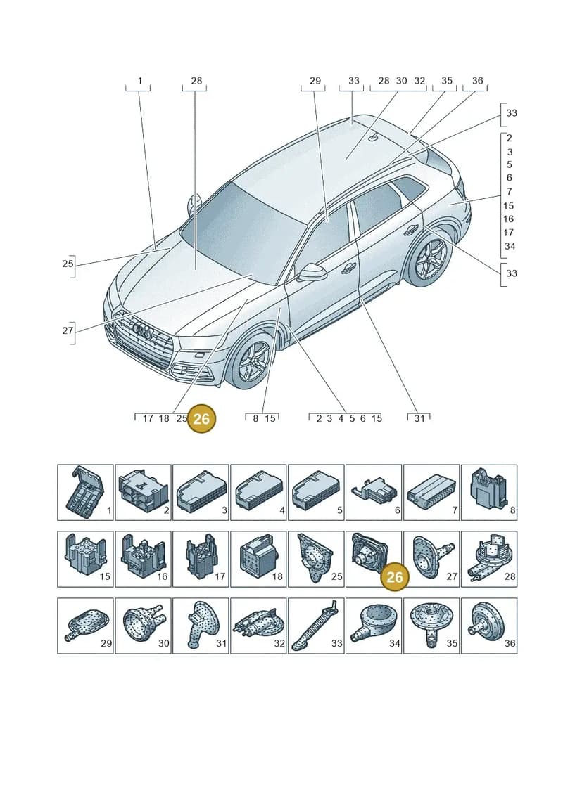 8W2971871 — Audi Q5 (2016-2025) diagram 896971780, position 26