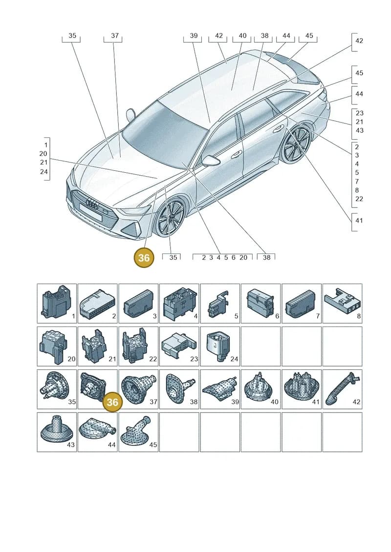 8W2971871 — Audi RS6 Avant (2019-2025) diagram 537971810, position 36