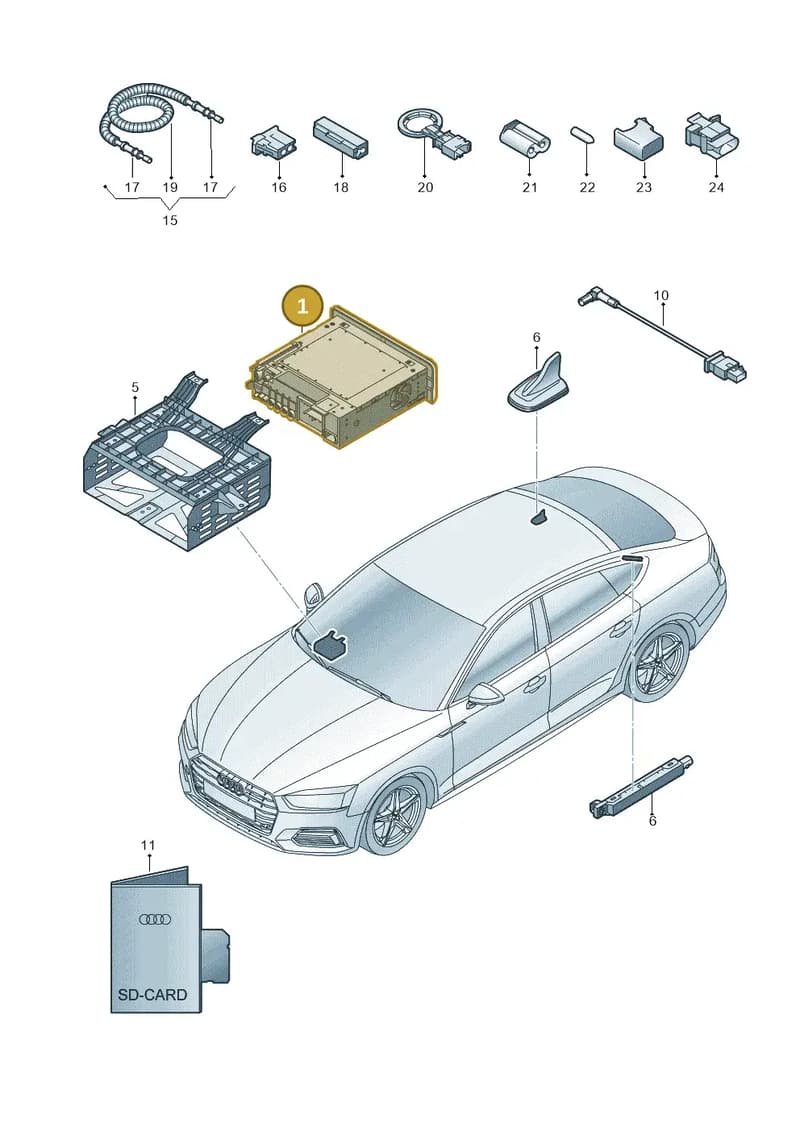 8W5035893 — Audi RS5 Sportback (2017-2025) diagram 897035000, position 1