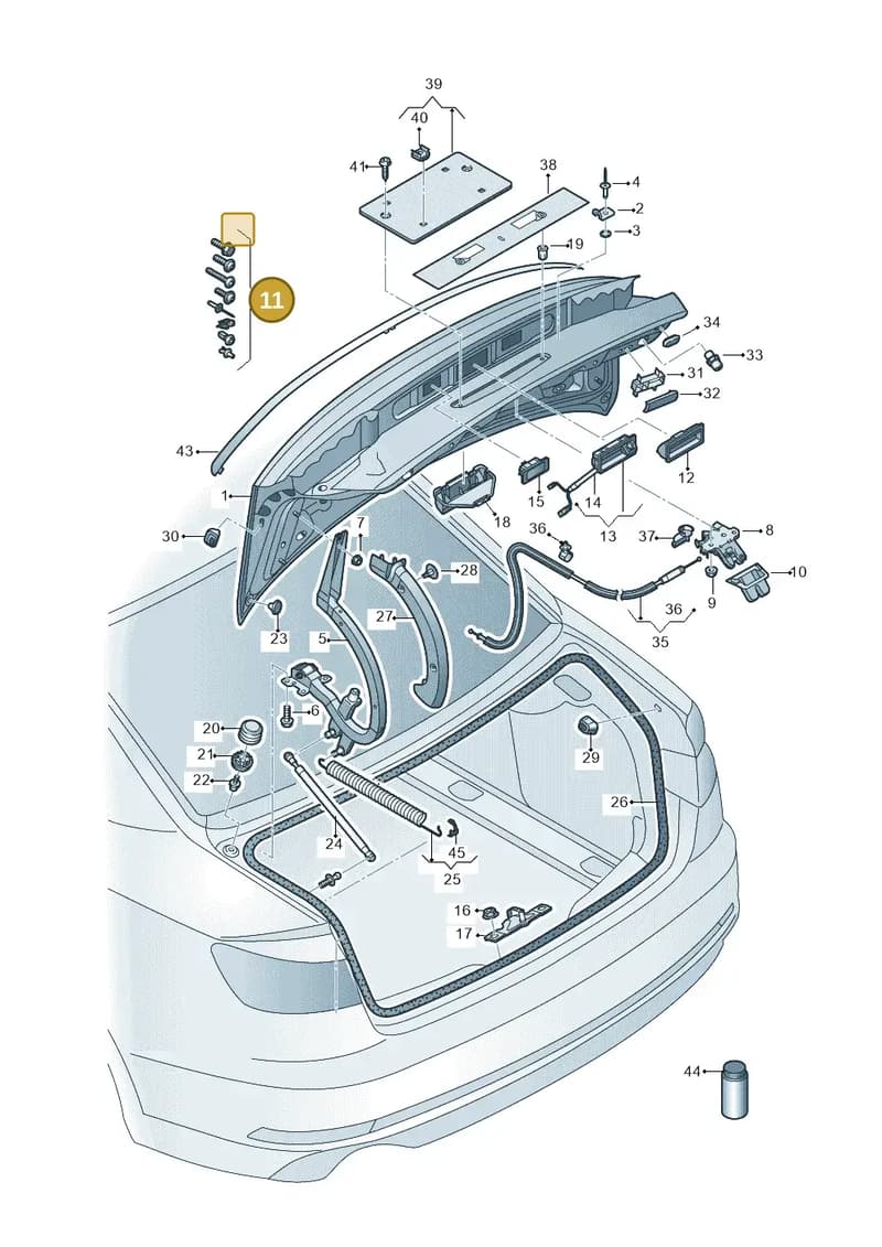 8W5098617A — Audi A4 (2015-2025) diagram 849827000, position 11