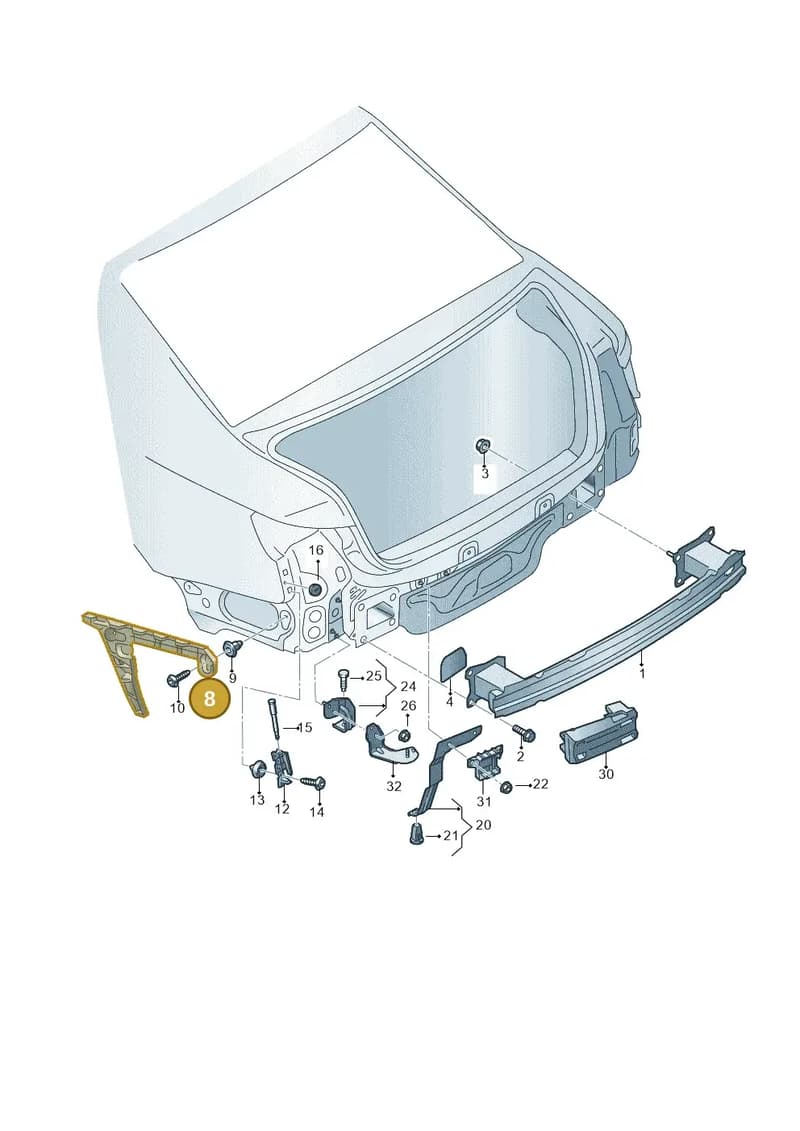 8W5807454A — Audi A4 (2015-2025) diagram 849807500, position 8