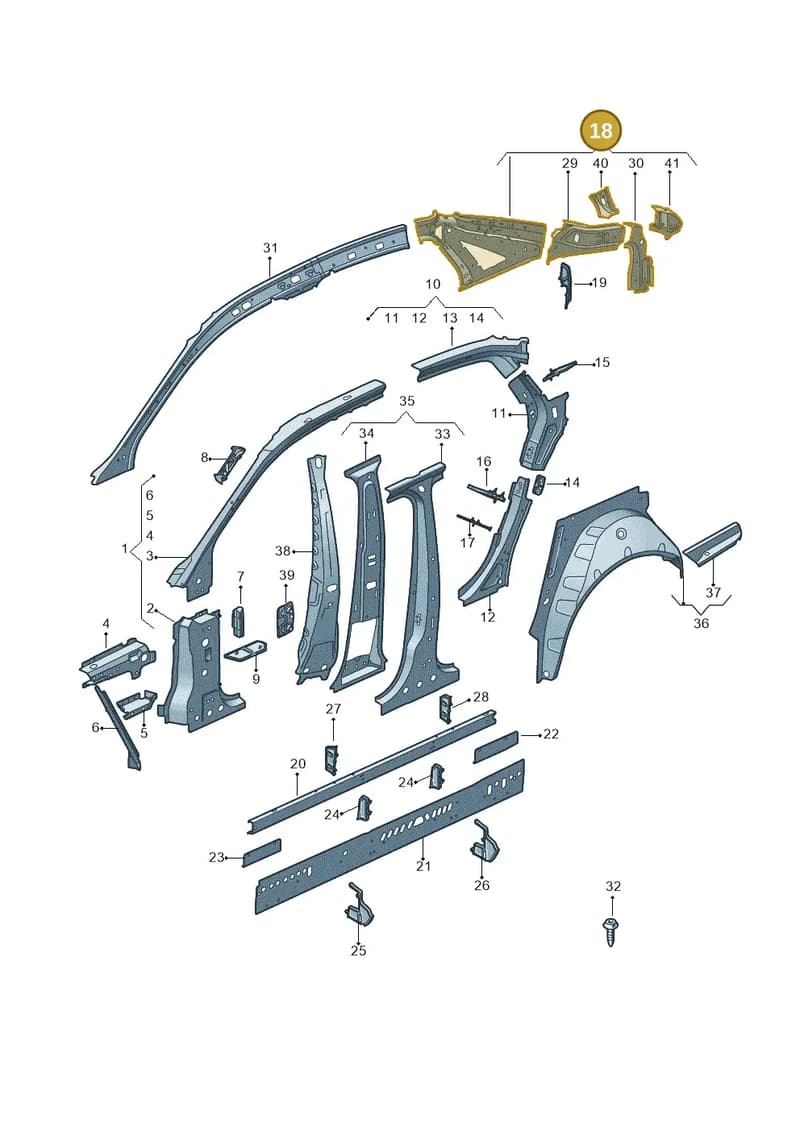 8W5809052A — Audi A4 (2015-2025) diagram 849809000, position 18