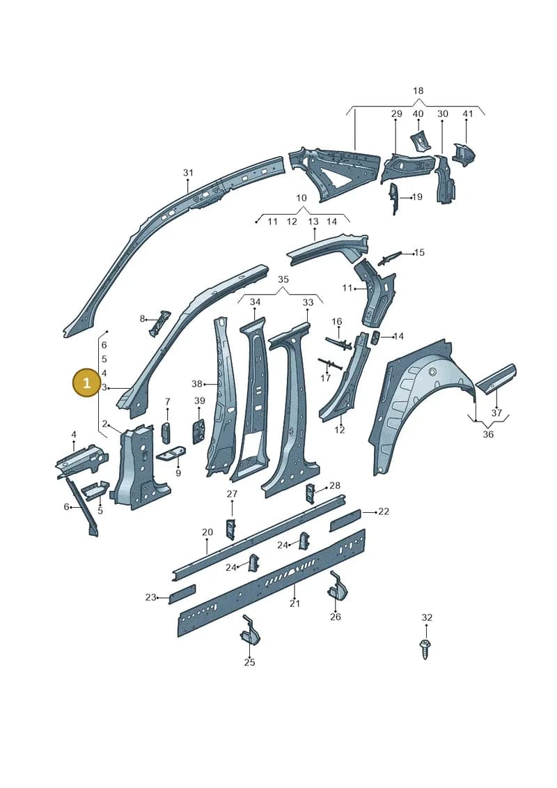 8W5809201 — Audi A4 (2015-2025) diagram 849809000, position 1