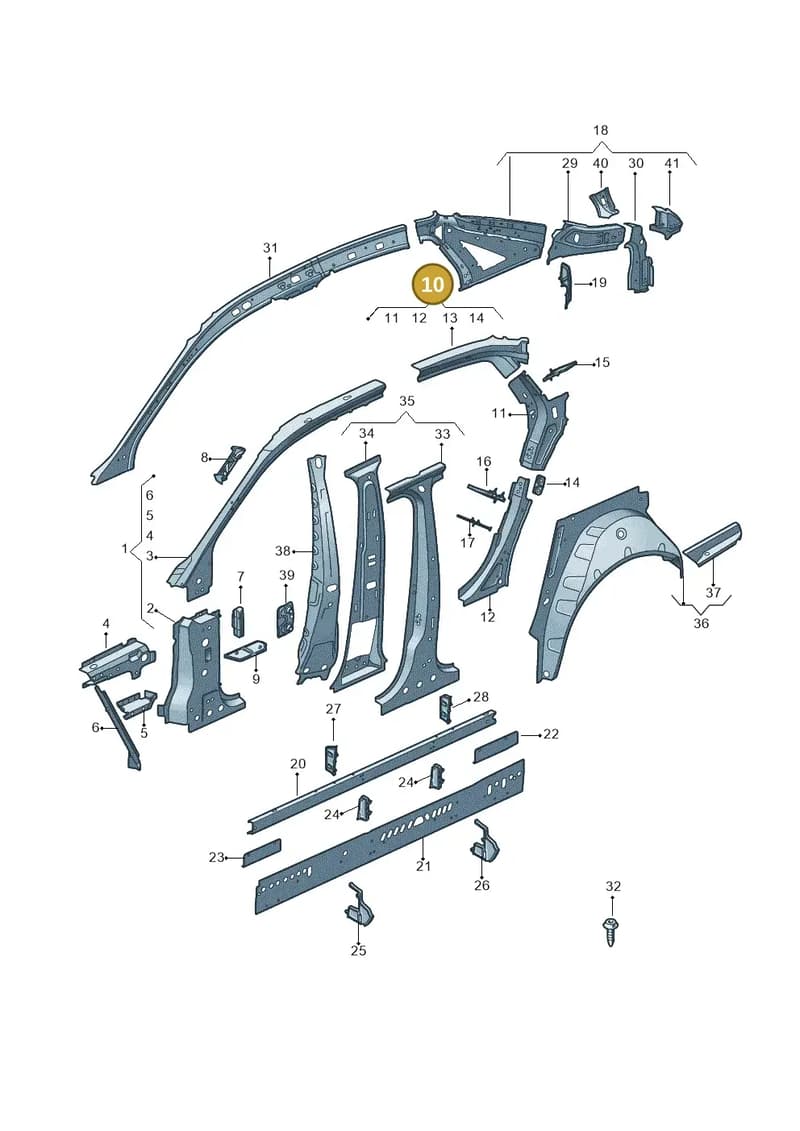8W5809738 — Audi A4 (2015-2025) diagram 849809000, position 10