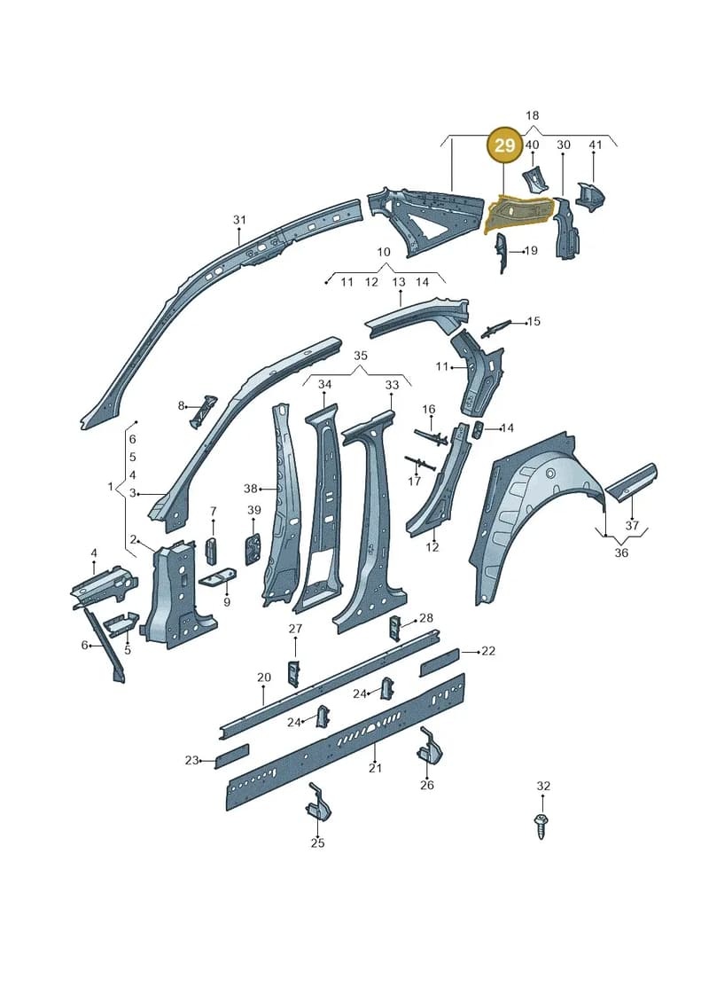 8W5810205 — Audi A4 (2015-2025) diagram 849809000, position 29