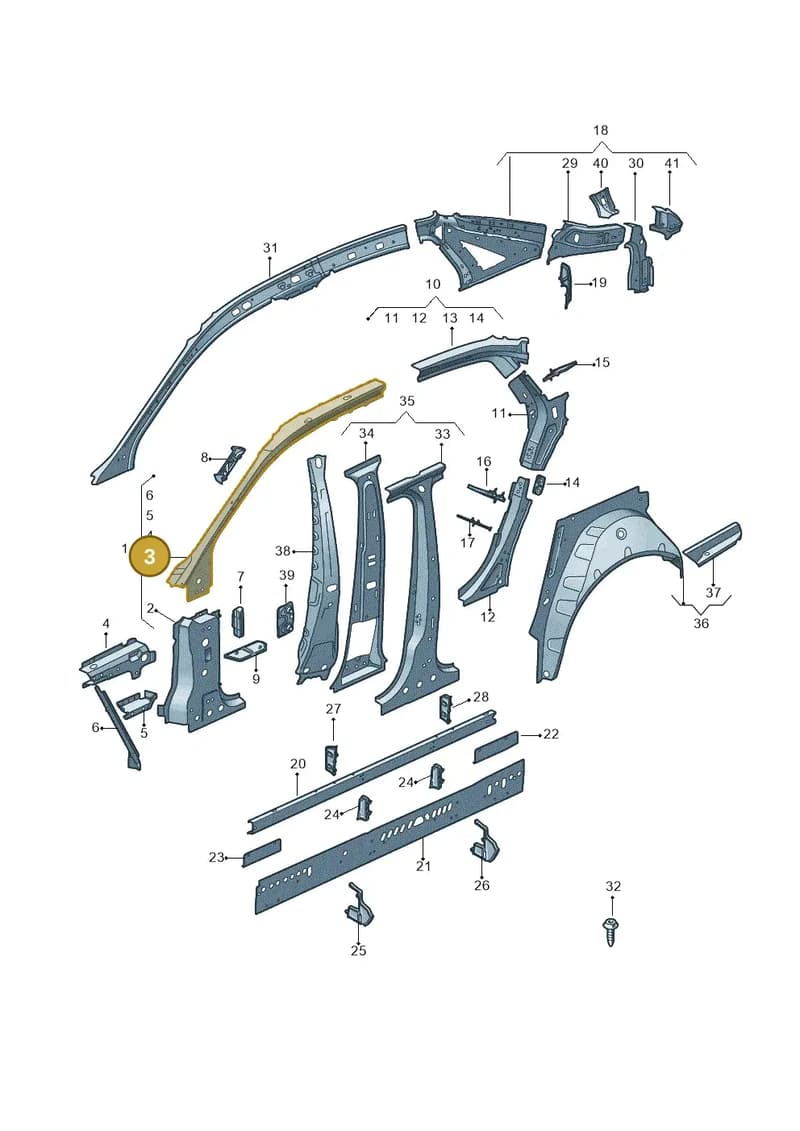 8W5810284A — Audi A4 (2015-2025) diagram 849809000, position 3