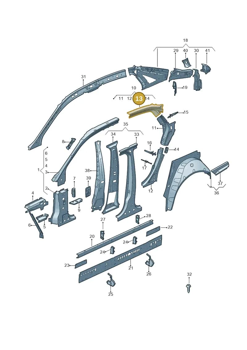 8W5810391A — Audi A4 (2015-2025) diagram 849809000, position 13
