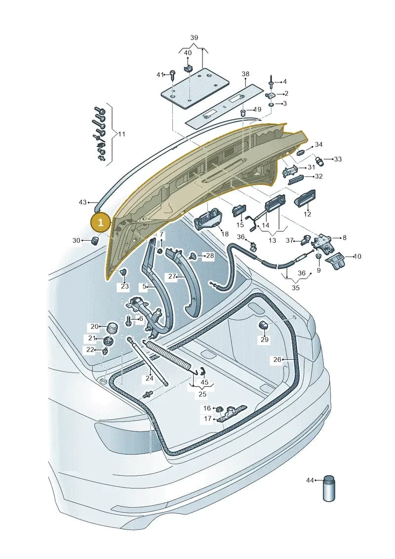8W5827025M — Audi A4 (2015-2025) diagram 849827000, position 1