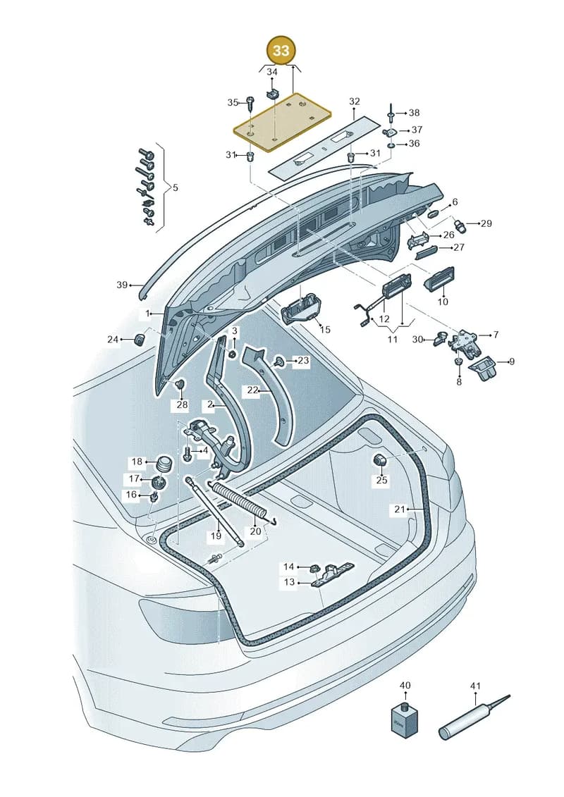 8W5827113A9B9 — Audi RS5 Sportback (2017-2025) diagram 897827000, position 33