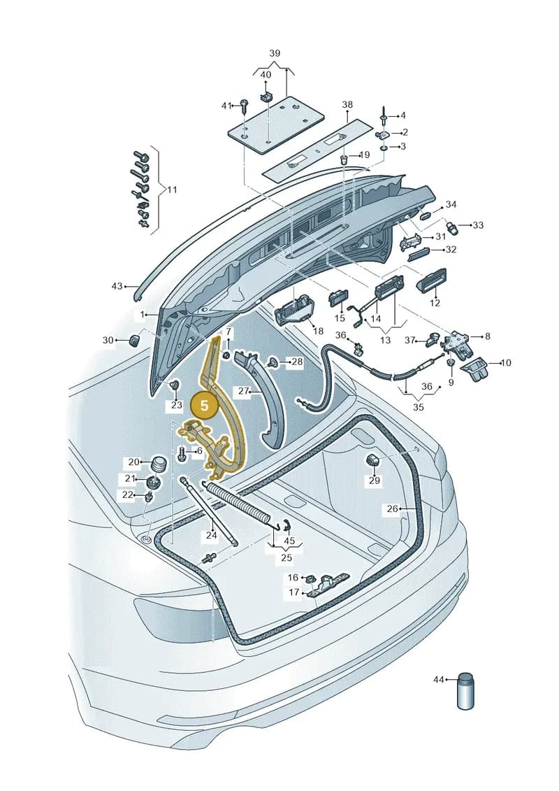 8W5827302A — Audi A4 (2015-2025) diagram 849827000, position 5