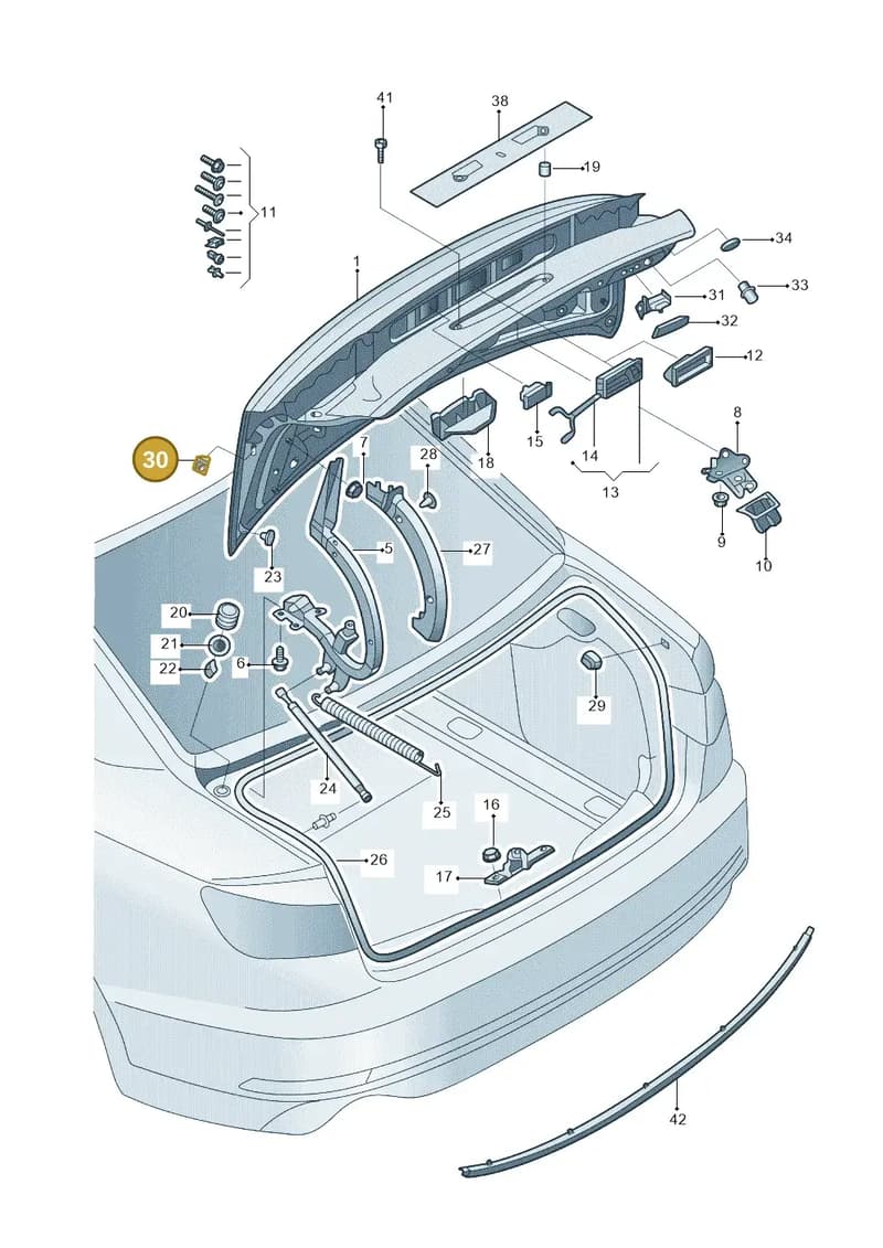 8W5827373 — Audi A4L 2.0 (2016-) diagram 216827100, position 30