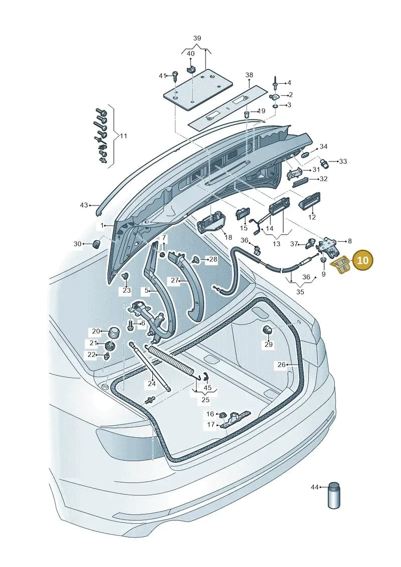 8W58275209B9 — Audi A4 (2015-2025) diagram 849827000, position 10