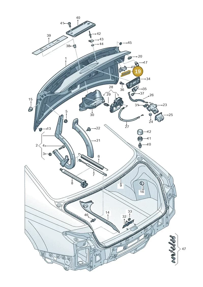 8W5827797 — Audi A8 (2017-2025) diagram 838827000, position 19