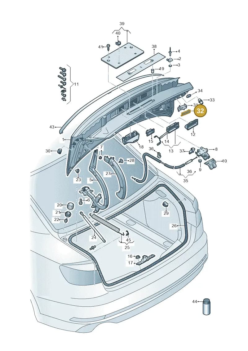 8W5827797 — Audi A4 (2015-2025) diagram 849827000, position 32
