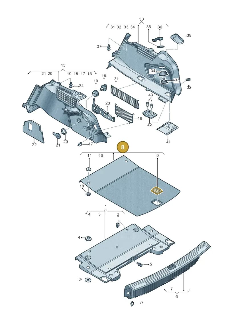 8W5863463FCA9 — Audi RS5 Sportback (2017-2025) diagram 897863800, position 8