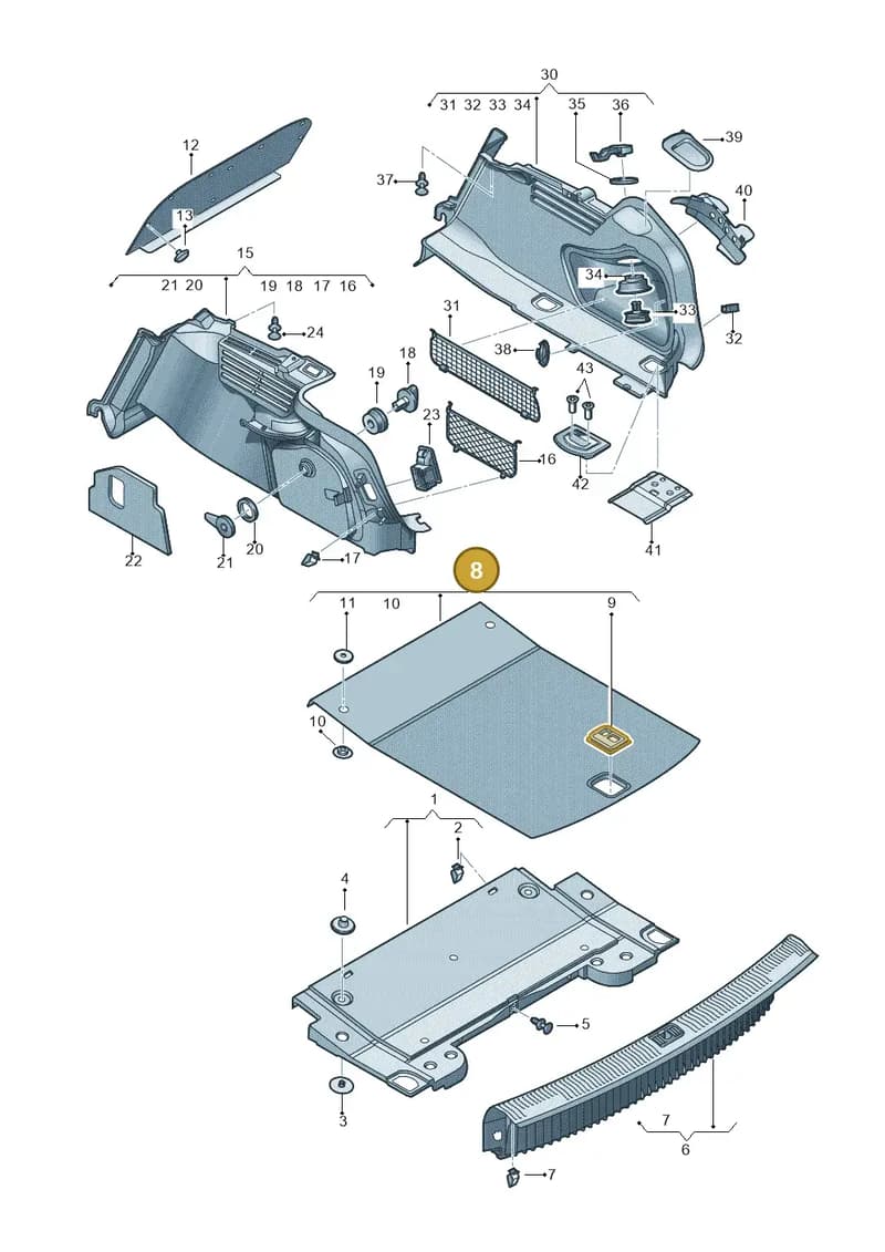 8W5863463SCA9 — Audi A4 (2015-2025) diagram 849863800, position 8