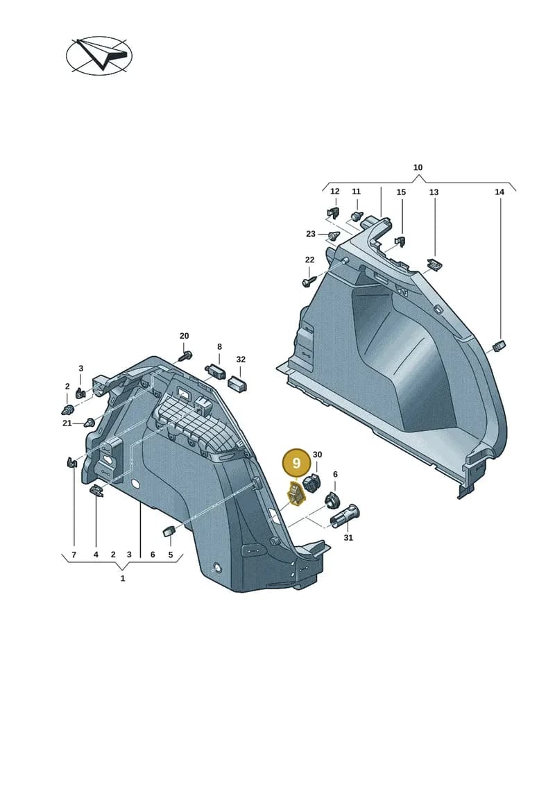8W58672554PK — Audi Q4 Sportback (2021-2022) diagram 89a863850, position 9