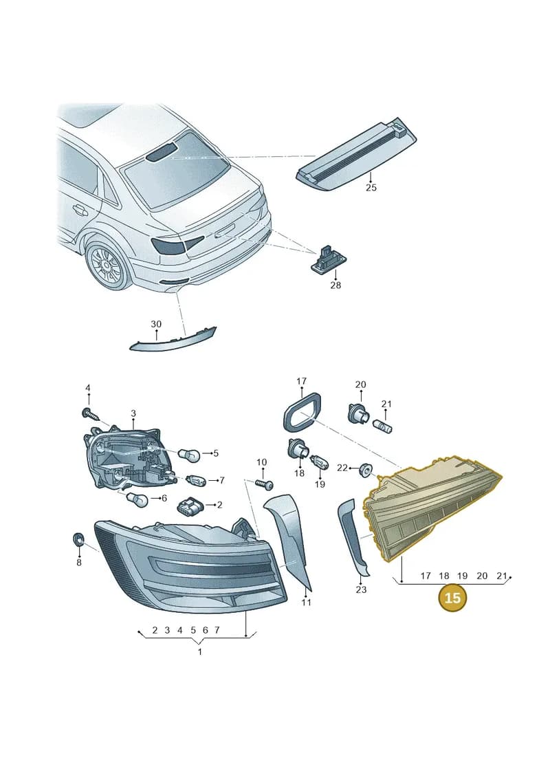 8W5945075 — Audi A4 (2015-2025) diagram 849945000, position 15