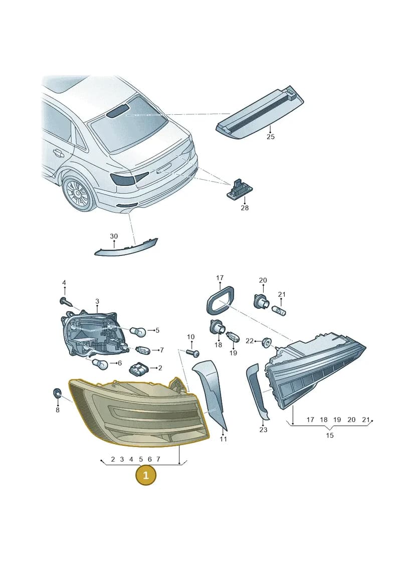 8W5945091D — Audi A4 (2015-2025) diagram 849945000, position 1
