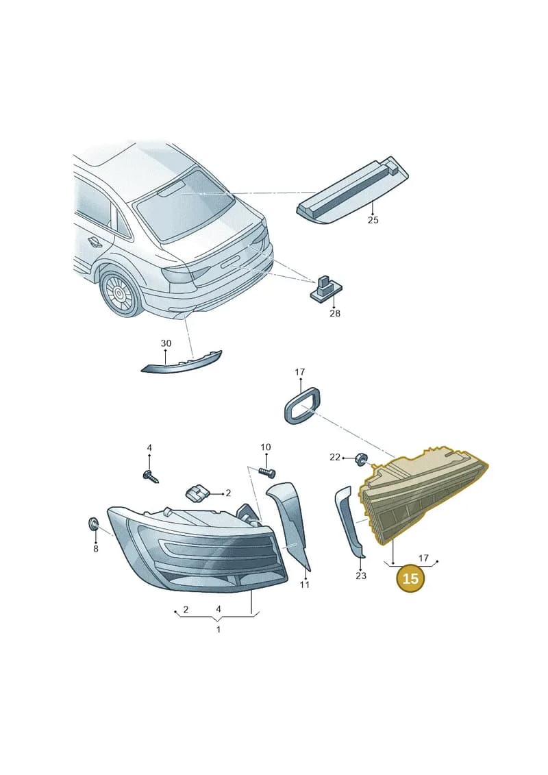 8W5945094C — Audi A4L 2.0 (2016-) diagram 216945000, position 15