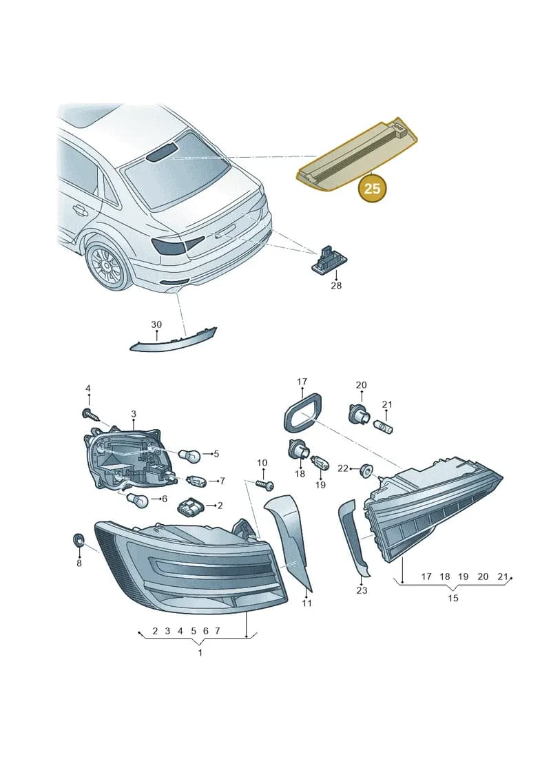 8W5945097 — Audi A4 (2015-2025) diagram 849945000, position 25