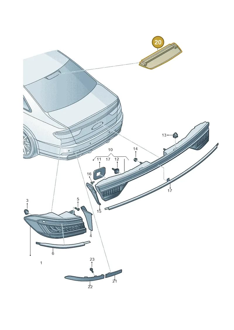 8W5945097 — Audi A8 (2017-2025) diagram 838945000, position 20