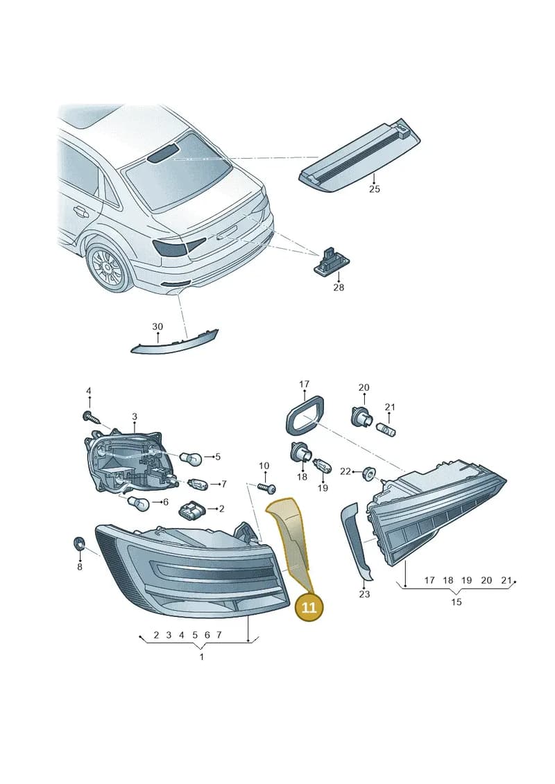 8W5945253 — Audi A4 (2015-2025) diagram 849945000, position 11