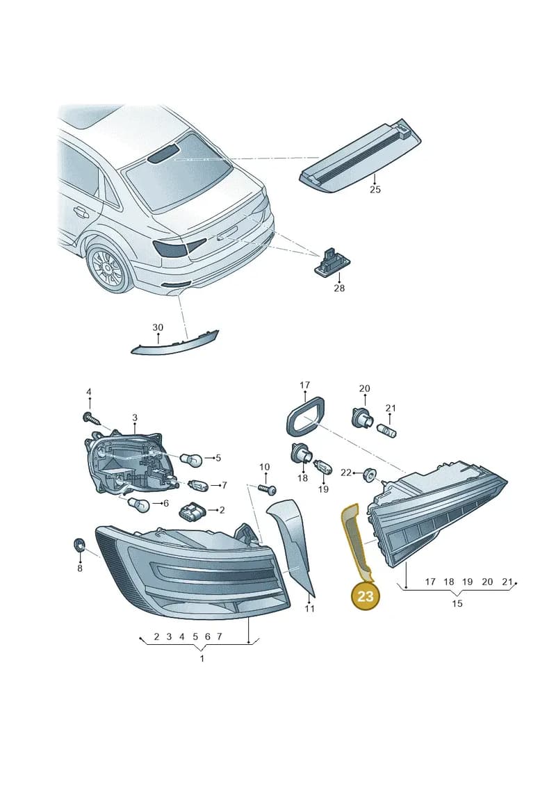 8W5945256A — Audi A4 (2015-2025) diagram 849945000, position 23