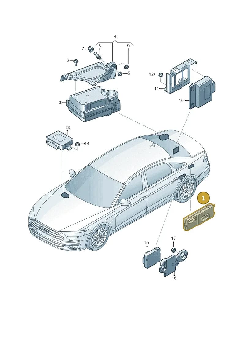8W5959107B — Audi A8 (2017-2025) diagram 838959400, position 1