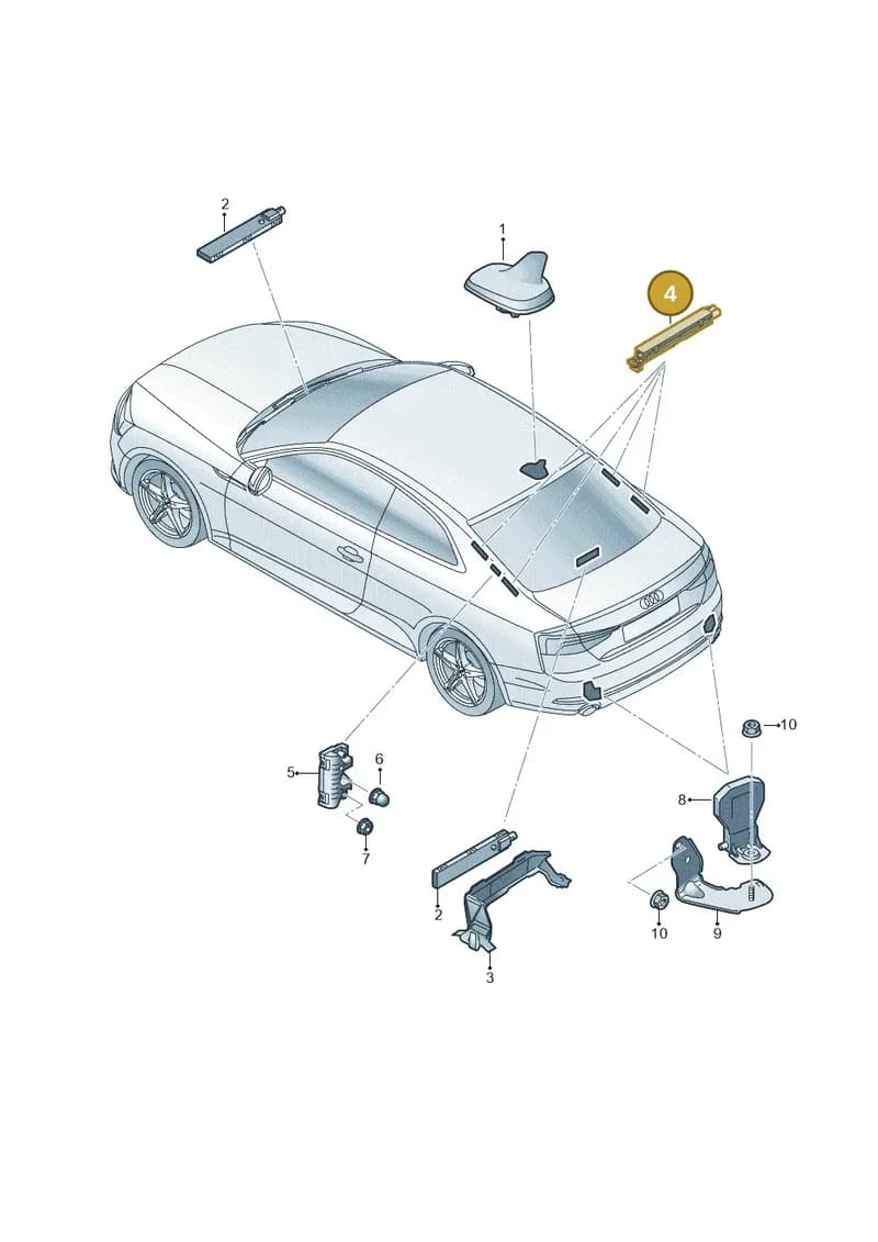 8W6035225M — Audi RS5 Sportback (2017-2025) diagram 897035100, position 4