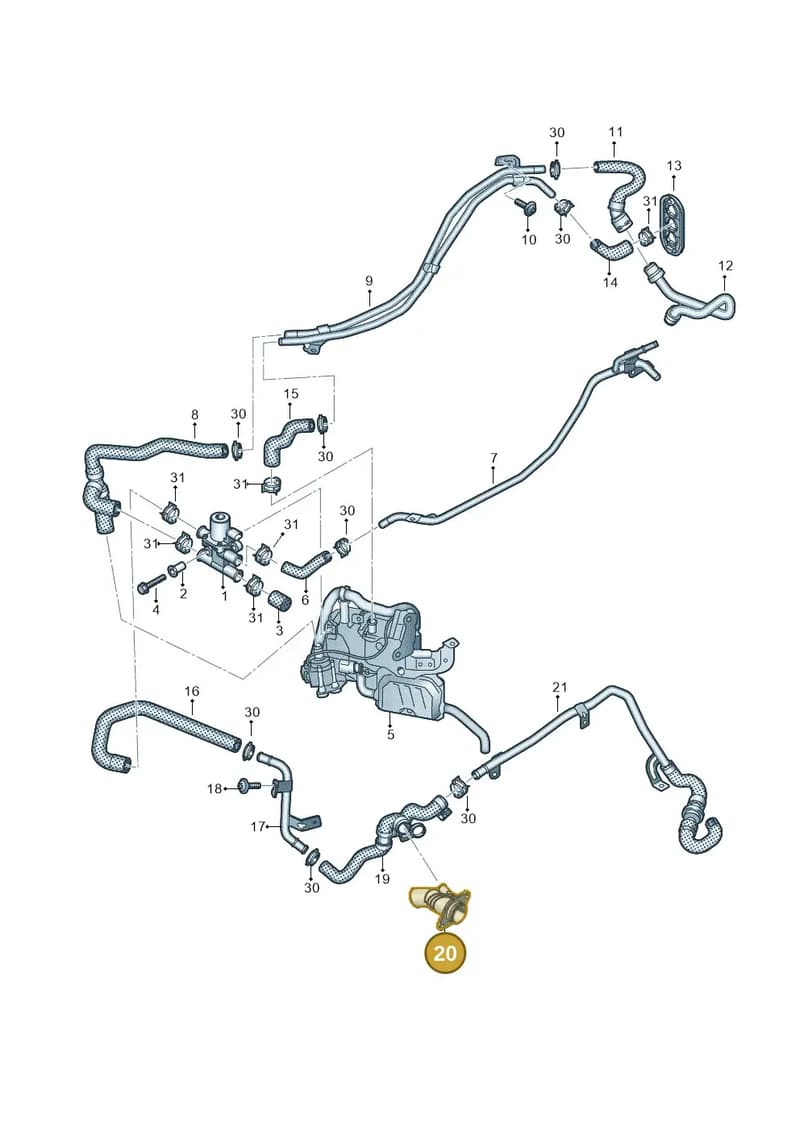 8W6121283BB — Audi A5 Sportback (2016-2025) diagram 849121940, position 20