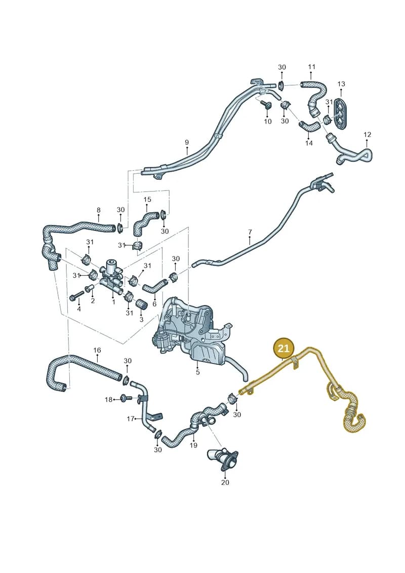 8W6121284BE — Audi A5 Sportback (2016-2025) diagram 849121940, position 21