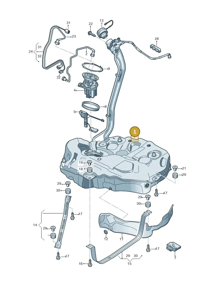 8W6201060AK — Audi A5 Sportback (2016-2025) diagram 897201000, position 1