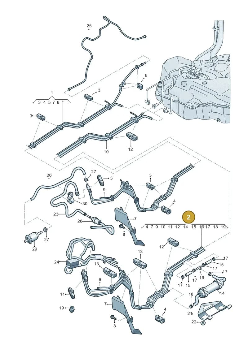 8W6201544AD — Audi A5 Sportback (2016-2025) diagram 849201400, position 2
